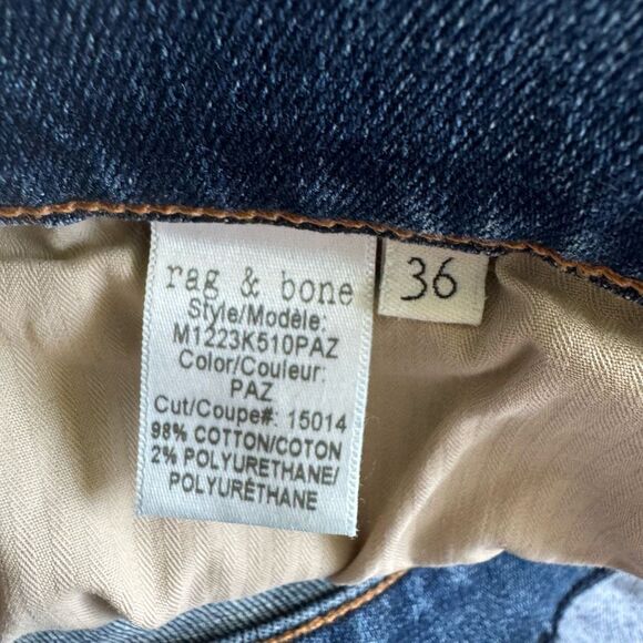 Rag & Bone Men’s Standard Issue Fit 2 Slim Button Fly Jeans Sz 36 x 33 - Picture 8 of 8